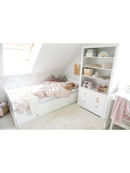 Letto singolo 90x200 per camerette di bambini e ragazzi in legno bianco stile classico mod. Marylou by Bellamy