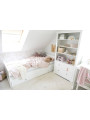 Letto singolo 90x200 per camerette di bambini e ragazzi in legno bianco stile classico mod. Marylou by Bellamy