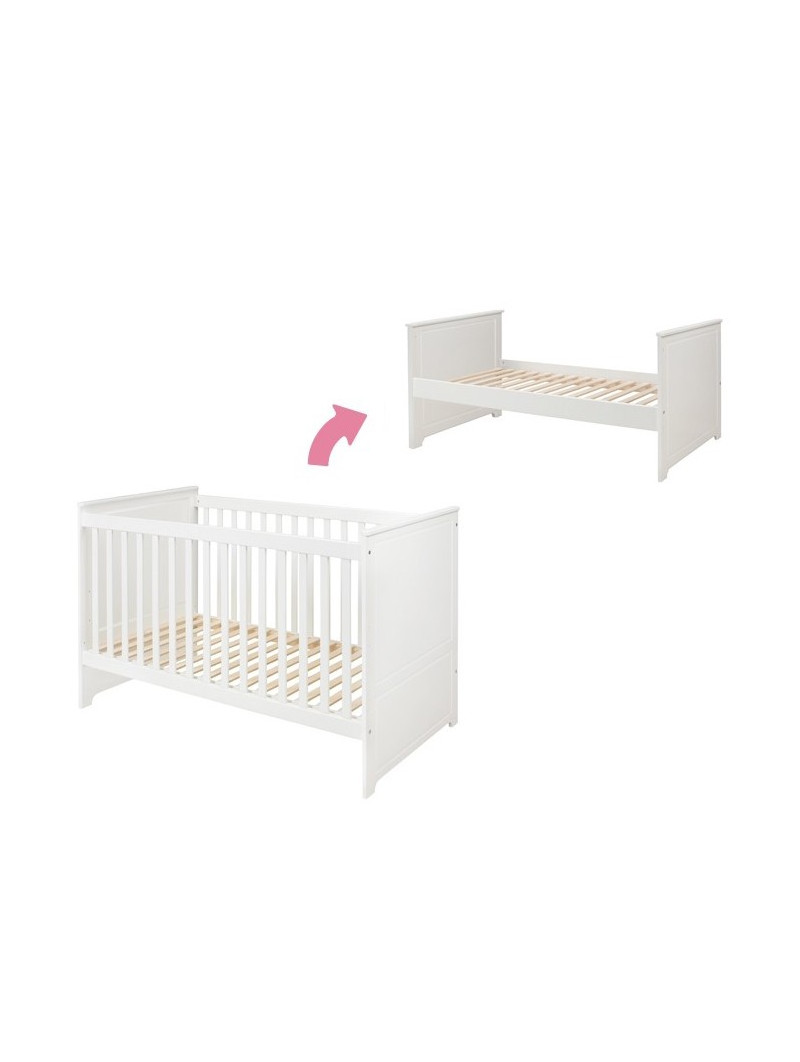 Culla / Lettino 70x140 per camerette di bambini e neonati in legno bianco stile classico mod. Marylou by Bellamy