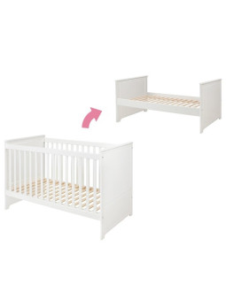 Cot Bed 70x140 for children's and babies' bedrooms in white wood classic style mod. Marylou by Bellamy
