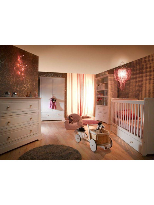 Culla / Lettino 70x140 per camerette di bambini e neonati in legno bianco stile classico mod. Marylou by Bellamy