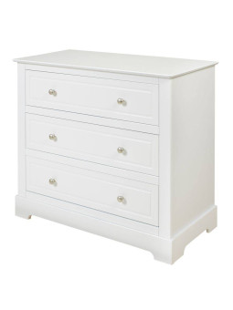 Chest of drawers 3 drawers for children's and baby's bedroom in white wood classic style mod. Marylou by Bellamy