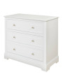Chest of drawers 3 drawers for children's and baby's bedroom in white wood classic style mod. Marylou by Bellamy