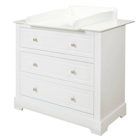 Chest of drawers 3 drawers for children's and baby's bedroom in white wood classic style mod. Marylou by Bellamy