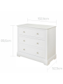 Chest of drawers 3 drawers for children's and baby's bedroom in white wood classic style mod. Marylou by Bellamy