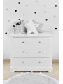Cassettiera comò 3 cassetti per la cameretta di bambini e neonati in legno bianco stile classico mod. Marylou Bellamy