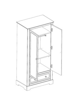 Wardrobe for children's and baby's bedroom in white wood classic style mod. Marylou by Bellamy