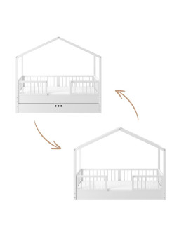 Letto a Casetta per Bambini 80x160 Dream Nest Bianco - BellAmy