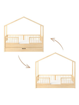 Letto a Casetta per Bambini 80x160 Dream Nest Pino - BellAmy