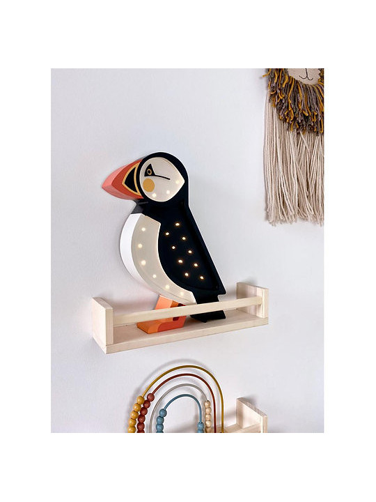 Lampada da notte per Bambini fatta a mano Pinguino in Legno - Peekaboo