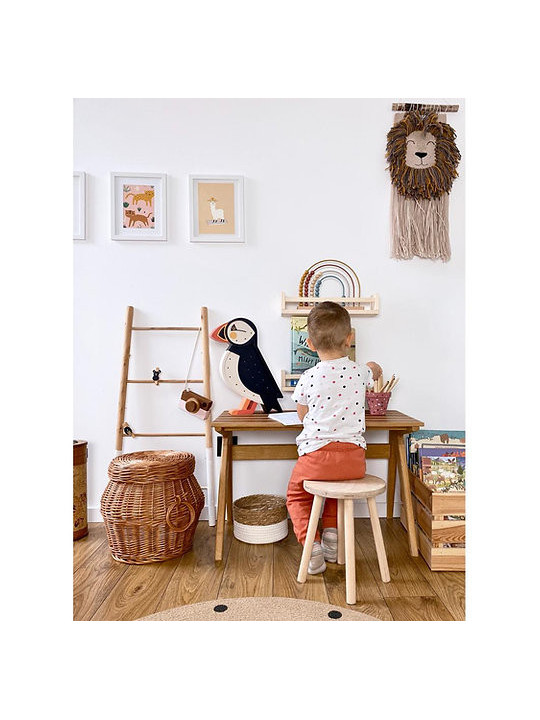 Lampada da notte per Bambini fatta a mano Pinguino in Legno - Peekaboo