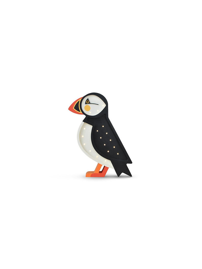 Lampada da notte per Bambini fatta a mano Pinguino in Legno - Peekaboo