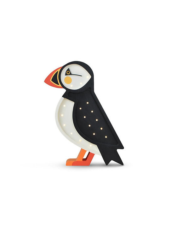 Lampada da notte per Bambini fatta a mano Pinguino in Legno - Peekaboo