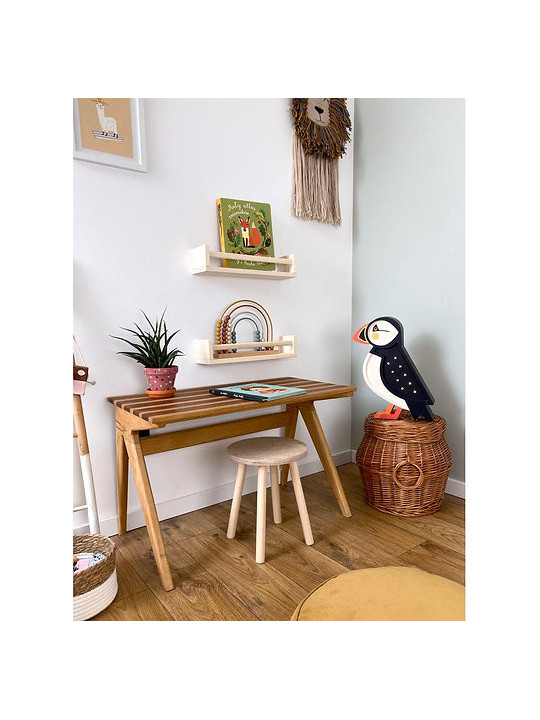 Lampada da notte per Bambini fatta a mano Pinguino in Legno - Peekaboo