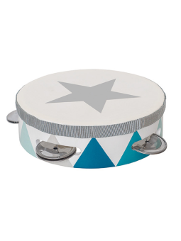 Tamburello in Legno Blu con Sonagli per Bambini