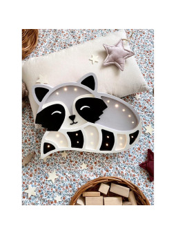 Lampada Notturna in Legno per Bambini Procione - Peekaboo