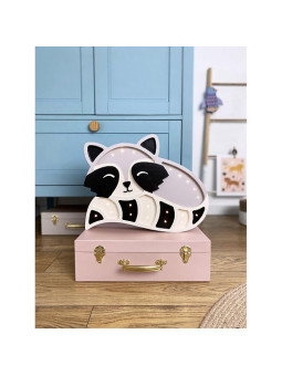 Lampada Notturna in Legno per Bambini Procione - Peekaboo