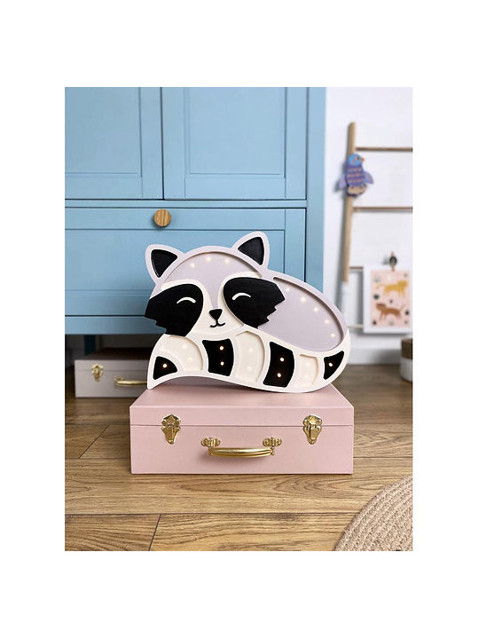 Lampada Notturna in Legno per Bambini Procione - Peekaboo