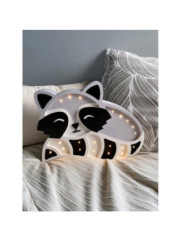 Lampada Notturna in Legno per Bambini Procione - Peekaboo