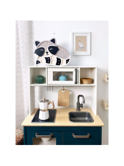 Lampada Notturna in Legno per Bambini Procione - Peekaboo