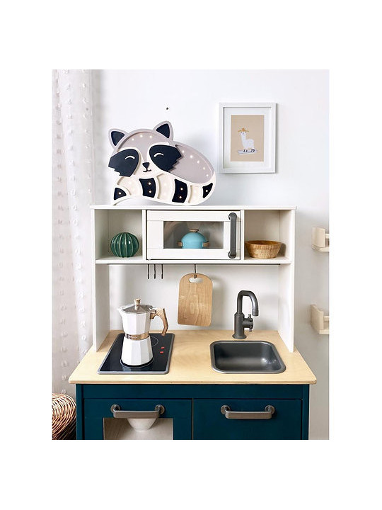 Lampada Notturna in Legno per Bambini Procione - Peekaboo