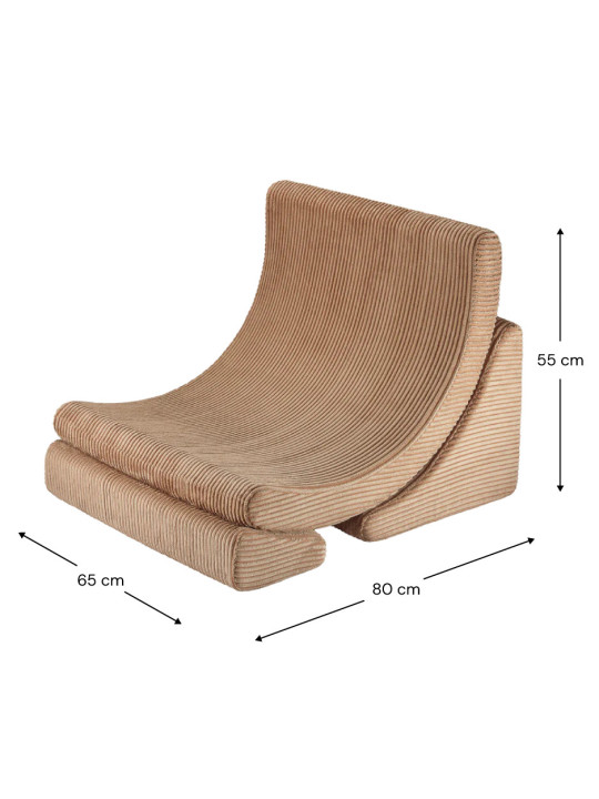 Set of 3 Handmade Corduroy Kids Chairs Moon Chair by Wigiwama
