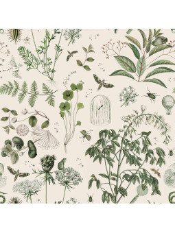 Wallpaper Green Botanical Stories - Dekornik