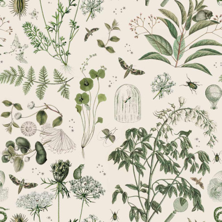 Wallpaper Green Botanical Stories - Dekornik