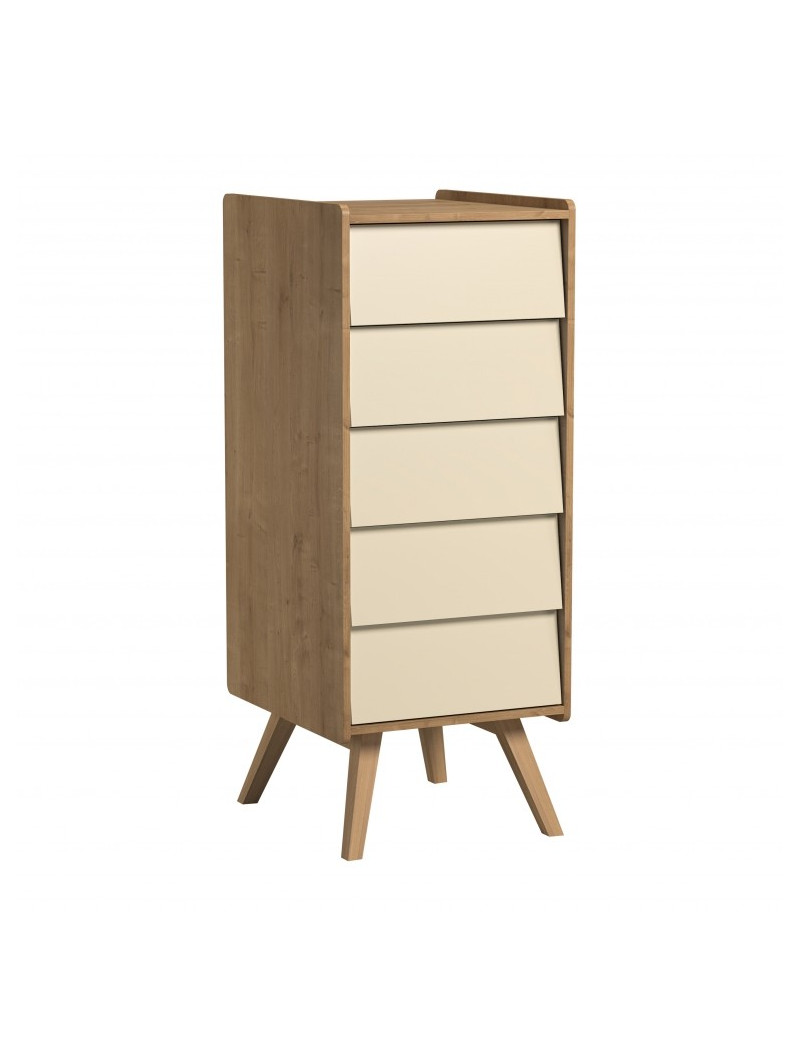 Tall Chest of Drawers Vintage natural / yellow - VOX