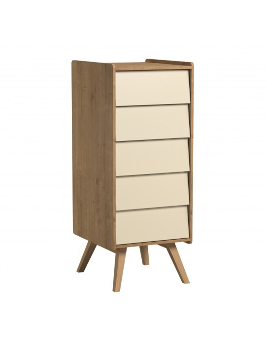 Tall Chest of Drawers Vintage natural / yellow - VOX