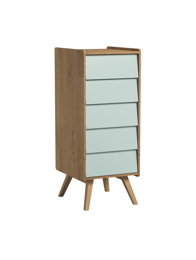 Tall Chest of Drawers Vintage natural / green - VOX