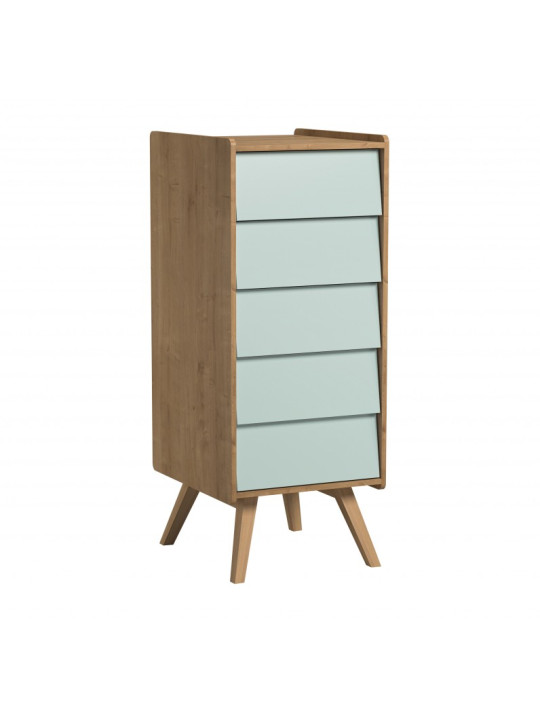Tall Chest of Drawers Vintage natural / green - VOX