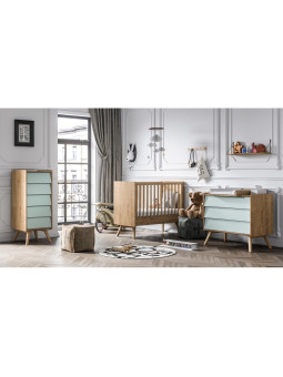 3 Piece Nursery Set with Cot 60x120 Vintage natural / green - VOX