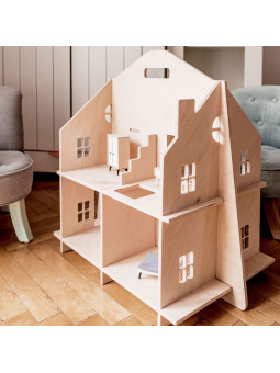 Casa delle Bambole in Legno Safe Plywood Dollhouse!