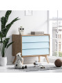 3 Piece Nursery Set with Cot 70x140 Vintage natural / light blue - VOX