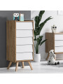Cameretta completa 3 Pezzi con Culla 70x140 serie Vintage naturale / bianco - VOX