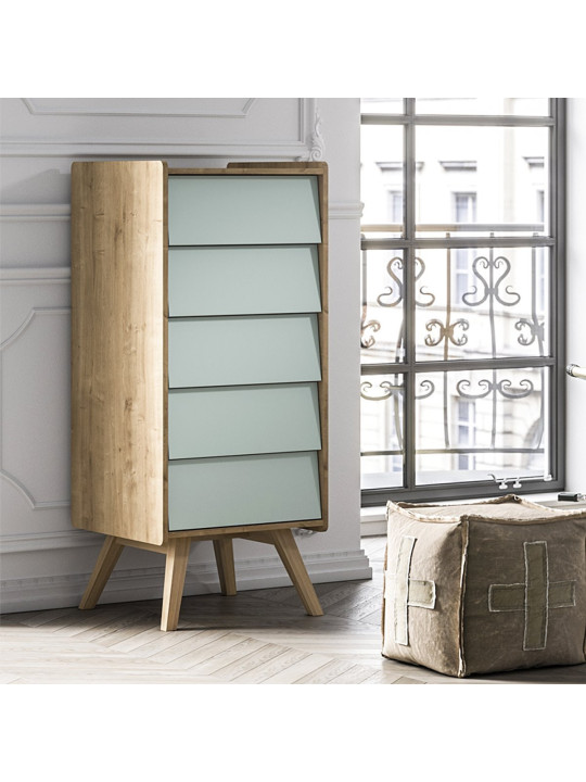 Cameretta completa 3 Pezzi con Culla 70x140 serie Vintage naturale / verde - VOX
