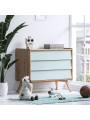 Cameretta completa 3 Pezzi con Culla 70x140 serie Vintage naturale / verde - VOX