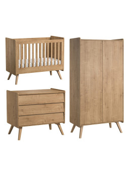 3 Piece Nursery Set with Cot 60x120 Vintage natural - VOX