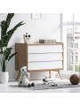 Cameretta completa 3 Pezzi con Culla 60x120 serie Vintage naturale / bianco - VOX