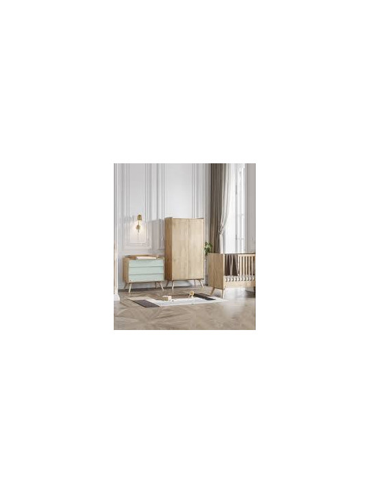 3 Piece Nursery Set with Cot 70x140 Vintage natural / green - VOX