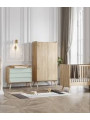 Cameretta Completa 3 Pezzi con Culla 70x140 serie Vintage Verde - VOX