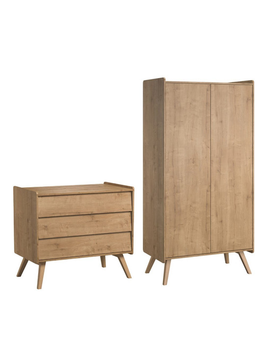 Vintage Wardrobe and Chest of Drawers Set - VOX