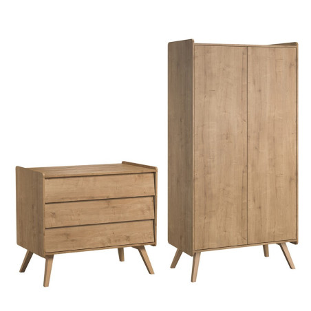 Vintage Wardrobe and Chest of Drawers Set - VOX