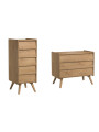Set 2 Cassettiere naturale serie Vintage - VOX