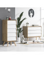 Set 2 Cassettiere naturale / bianco serie Vintage - VOX
