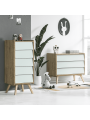 Set 2 Cassettiere naturale / verde serie Vintage - VOX