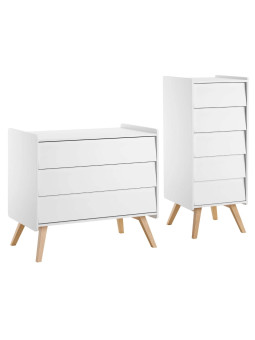 Set 2 Cassettiere bianche serie Vintage - VOX