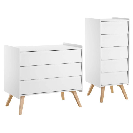 Set 2 Cassettiere bianche serie Vintage - VOX