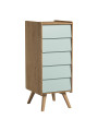 Set Culla 60x120 e Cassettiera alta naturale / verde serie Vintage - VOX